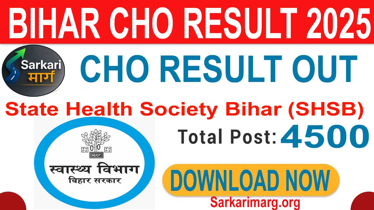 Bihar CHO Result 2025 OUT