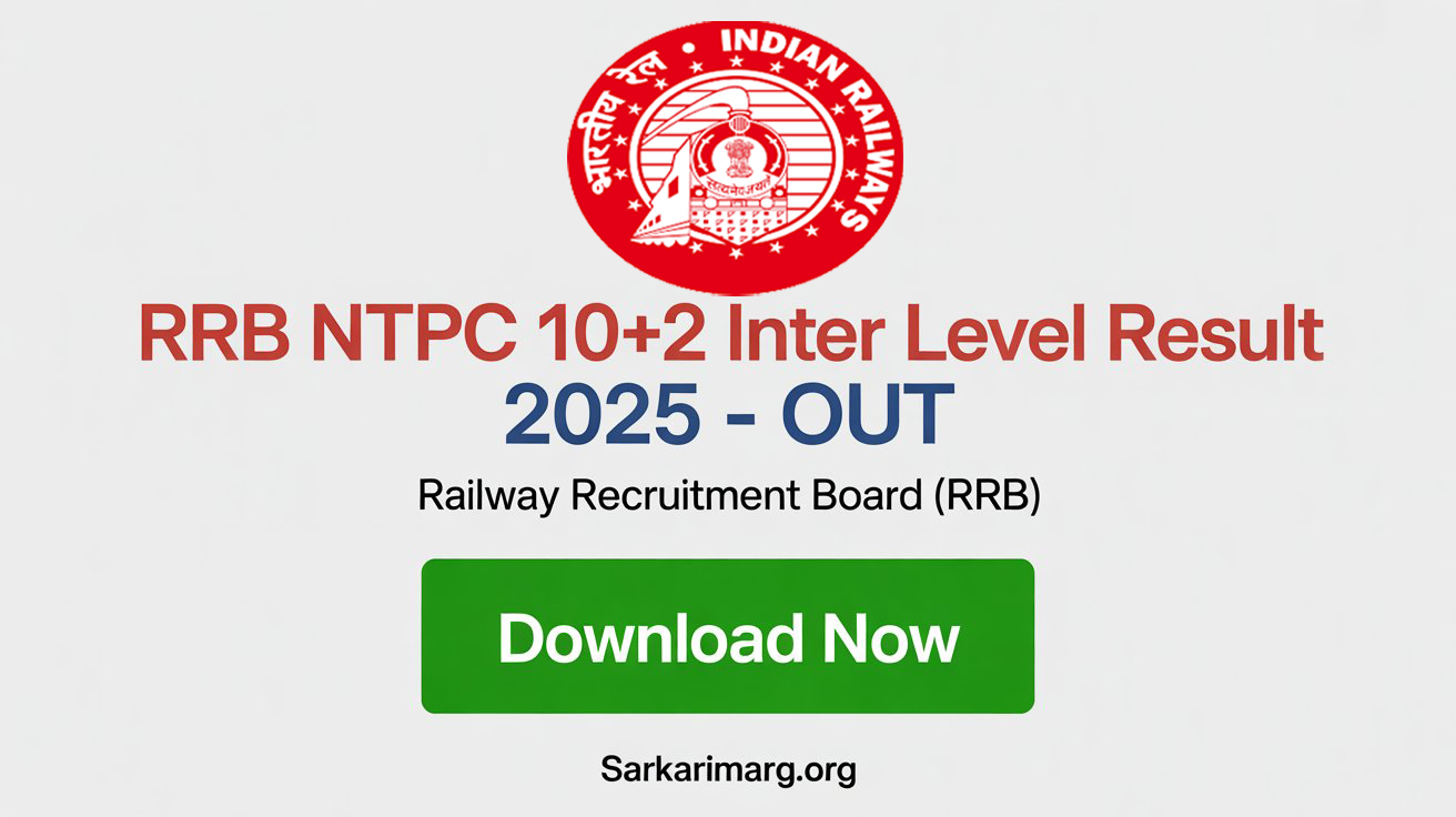 RRB NTPC 10+2 Inter Level Result 2025