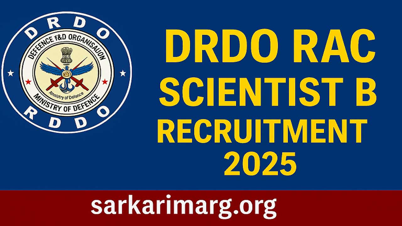 DRDO RAC Scientist B Recruitment 2025